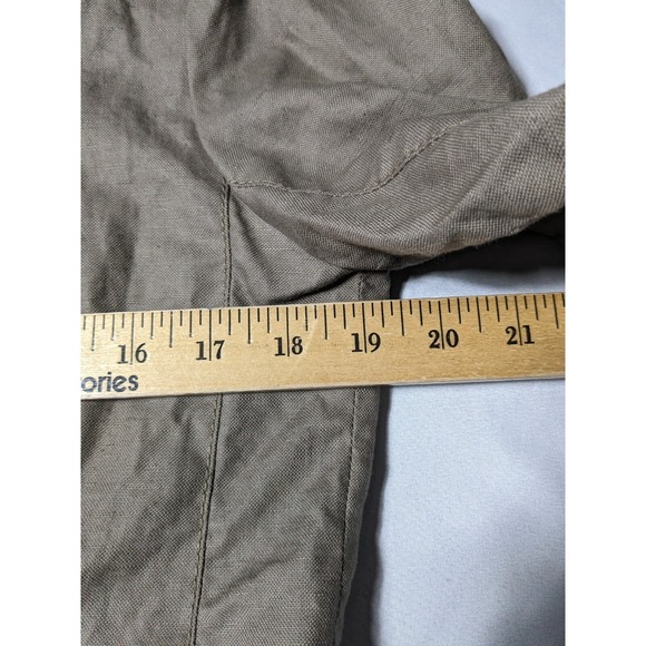 LUCKY BRAND LAMB LEATHER + LINEN Women Medium Taupe Asymmetrical Zip Moto Jacket - Picture 11 of 14